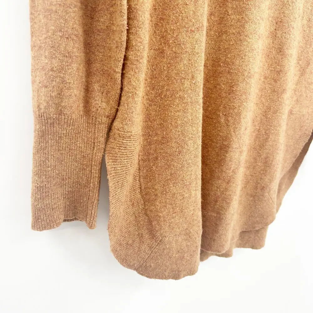 J. Crew‎ Womens Fall Knit Merino Wool Blend Tunic Sweater Size XS Heather Camel